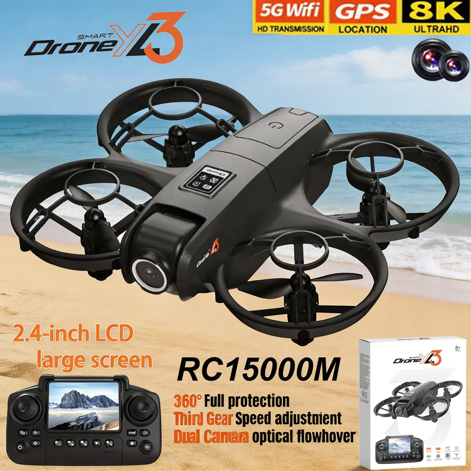 New YL3 RC Drone 8K 1080P Wide - Drone Kit Professional recensione e prezzo