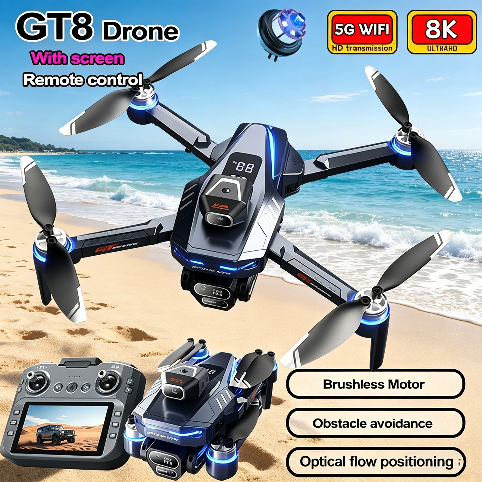 New Drone GT8 8K Professional  - Drone Kit Professional recensione e prezzo
